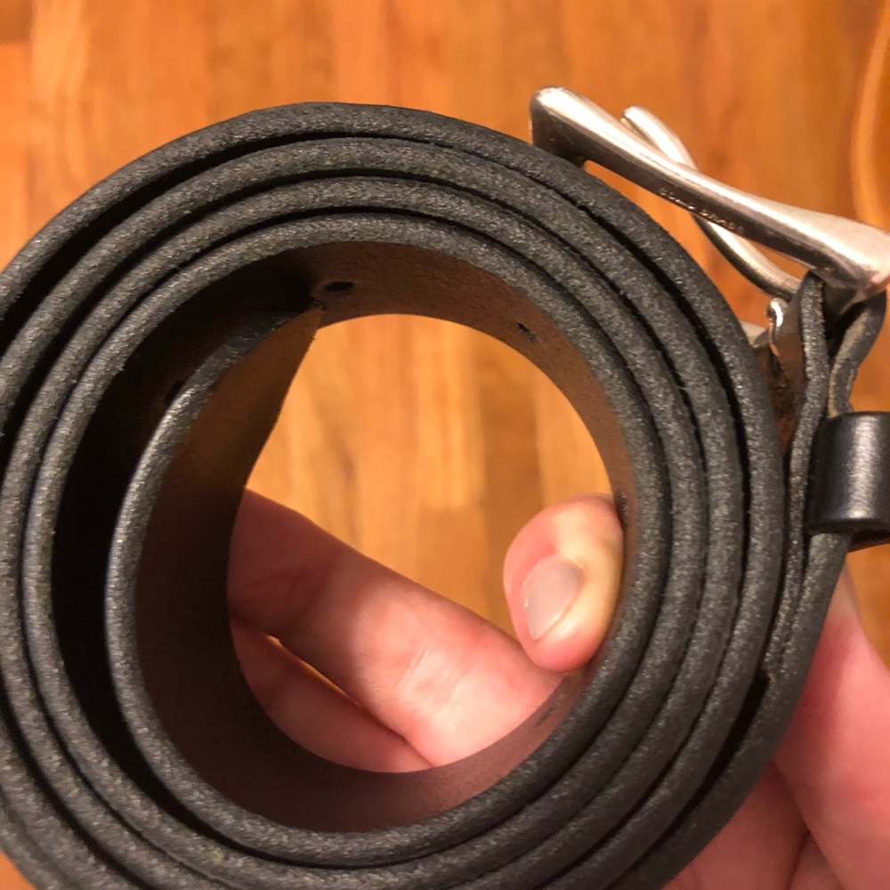 Gap XL black leather belt with silver buckle